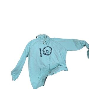 Blue Sweatshirt Casual Top